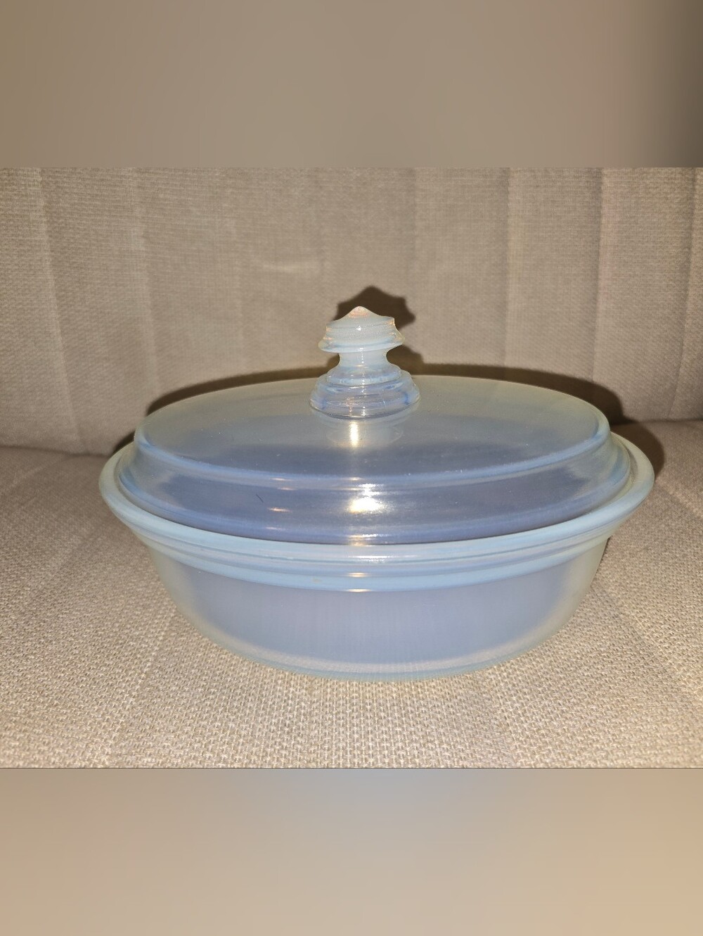 Rare Vintage Fry Opalescent Glass Ovenware / Covered Casserole
